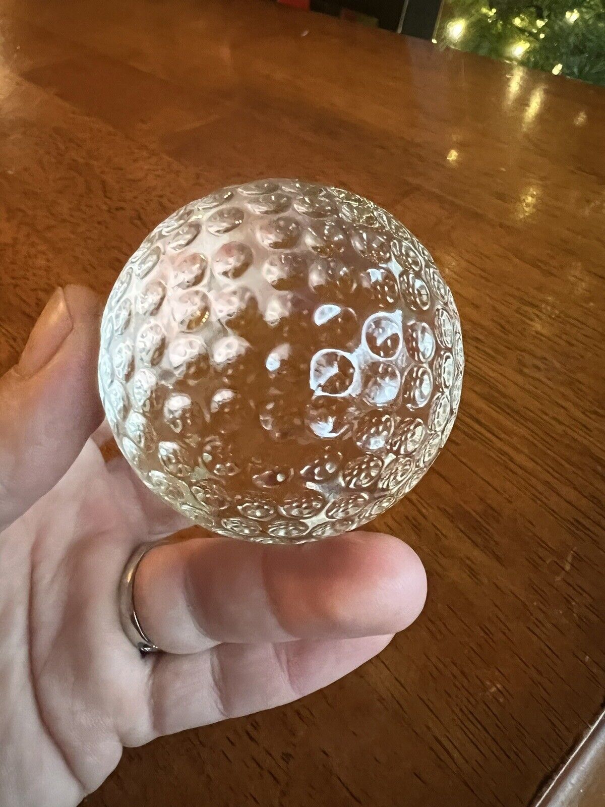 Vintage Solid Heavy Glass Golf Lover Golf Ball Gift Paperweight Eccentric Dad