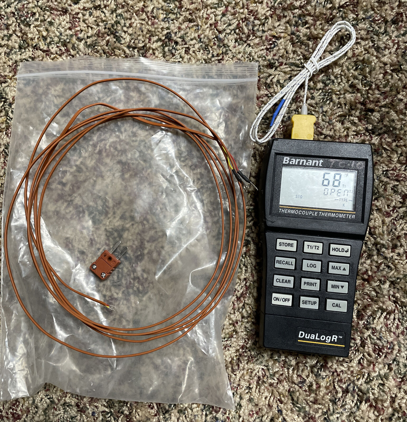 Barnant Thermocouple Thermometer Data Logging MODEL 600-1050 with Thermocouples