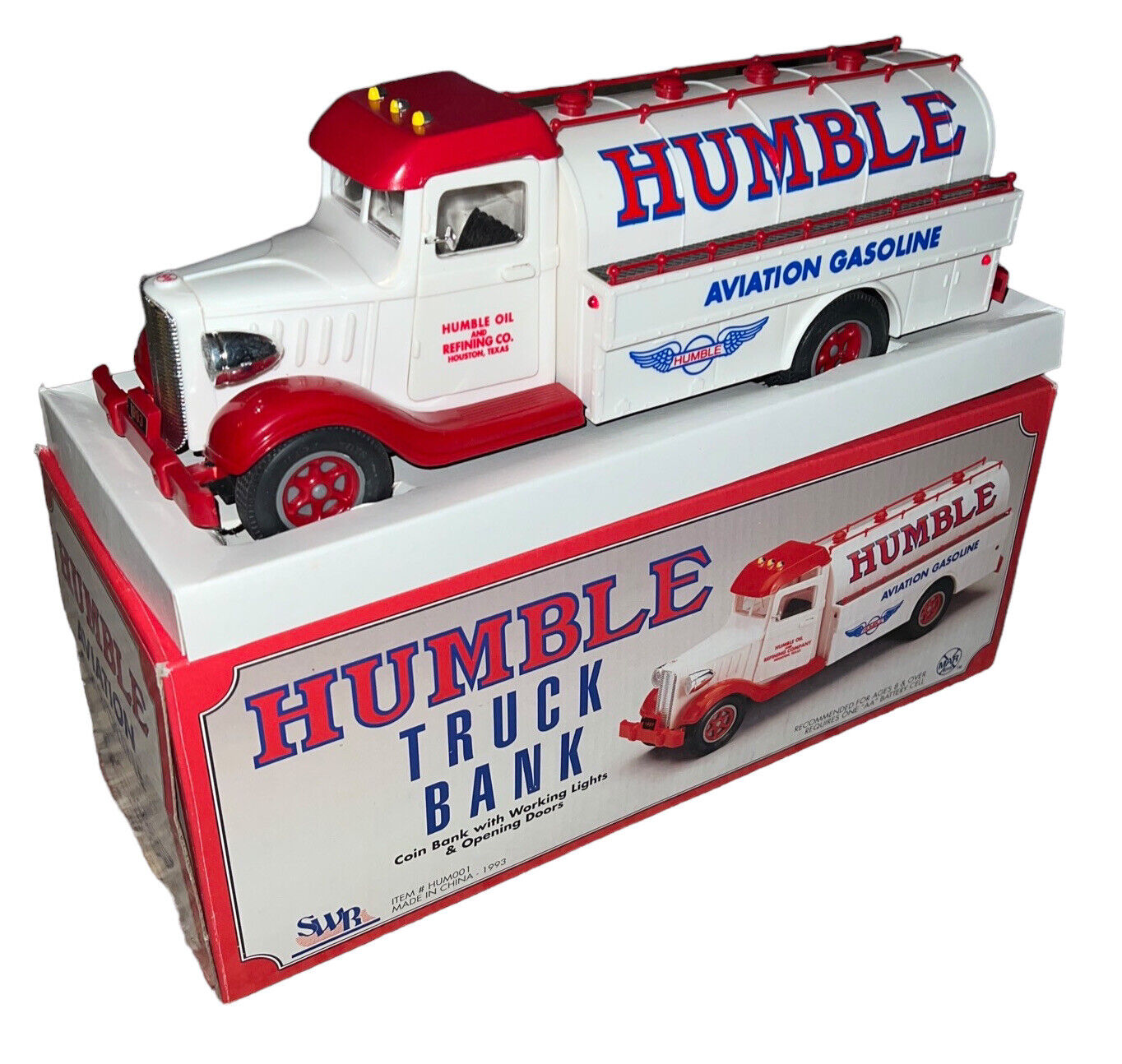 1993 HUMBLE OIL TRUCK BANK #HUM001 ORIGINAL BOX MARX FOR SWR AVIATION GASOLINE
