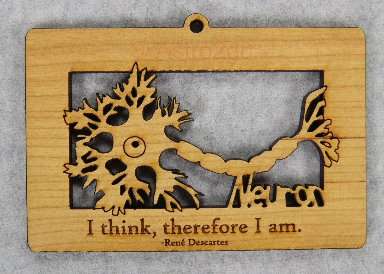 NEURON--Brain Cell Anatomy Synapse Biology Science Timber Green wooden ornament