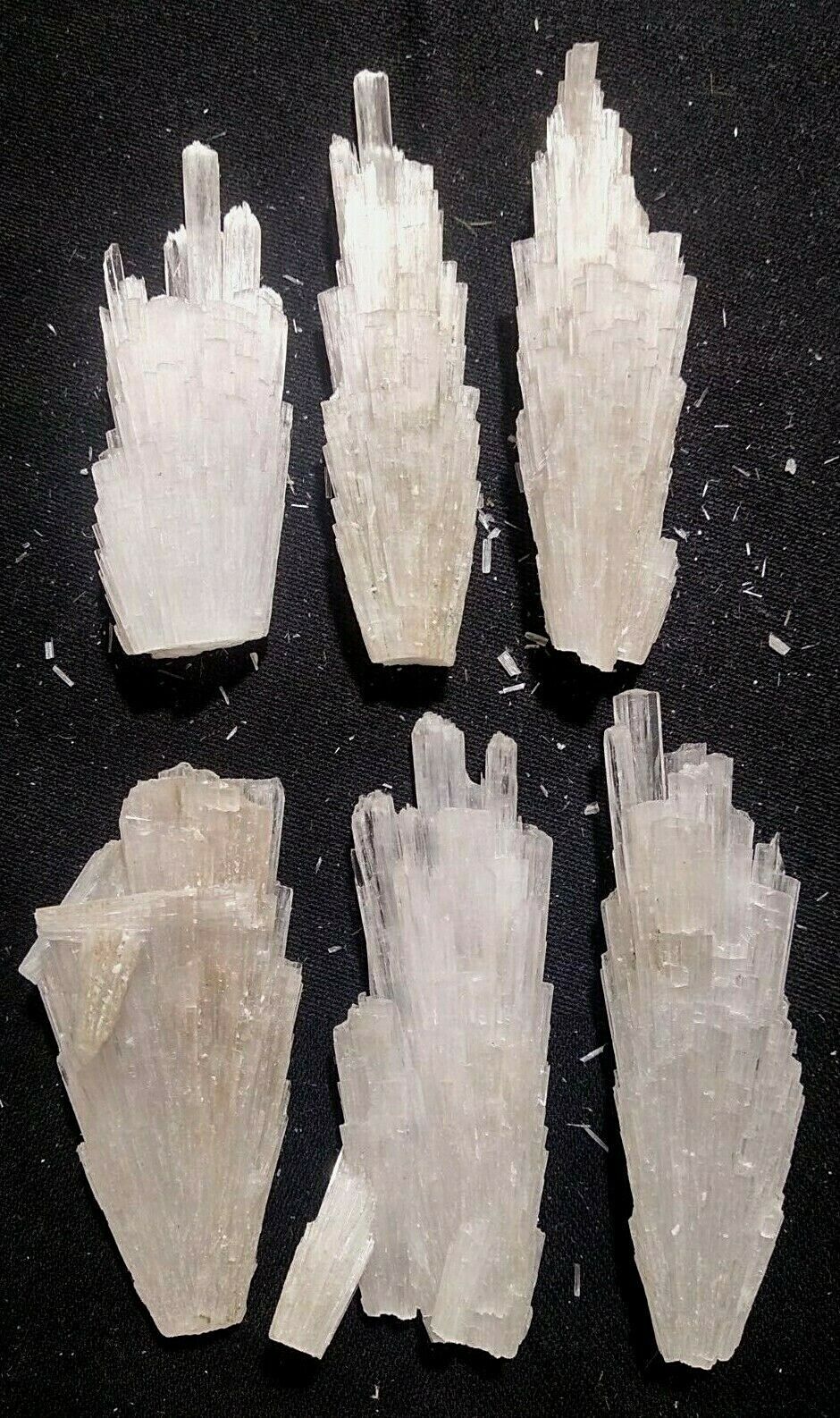 beautiful milky white glassy pointed scolecite lot mineral specimen 388