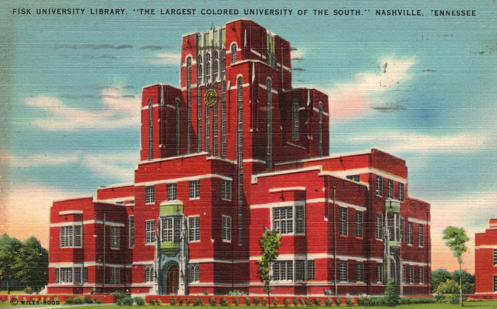 Vintage Postcard 1943 Fisk University Library Nashville Tennessee TN