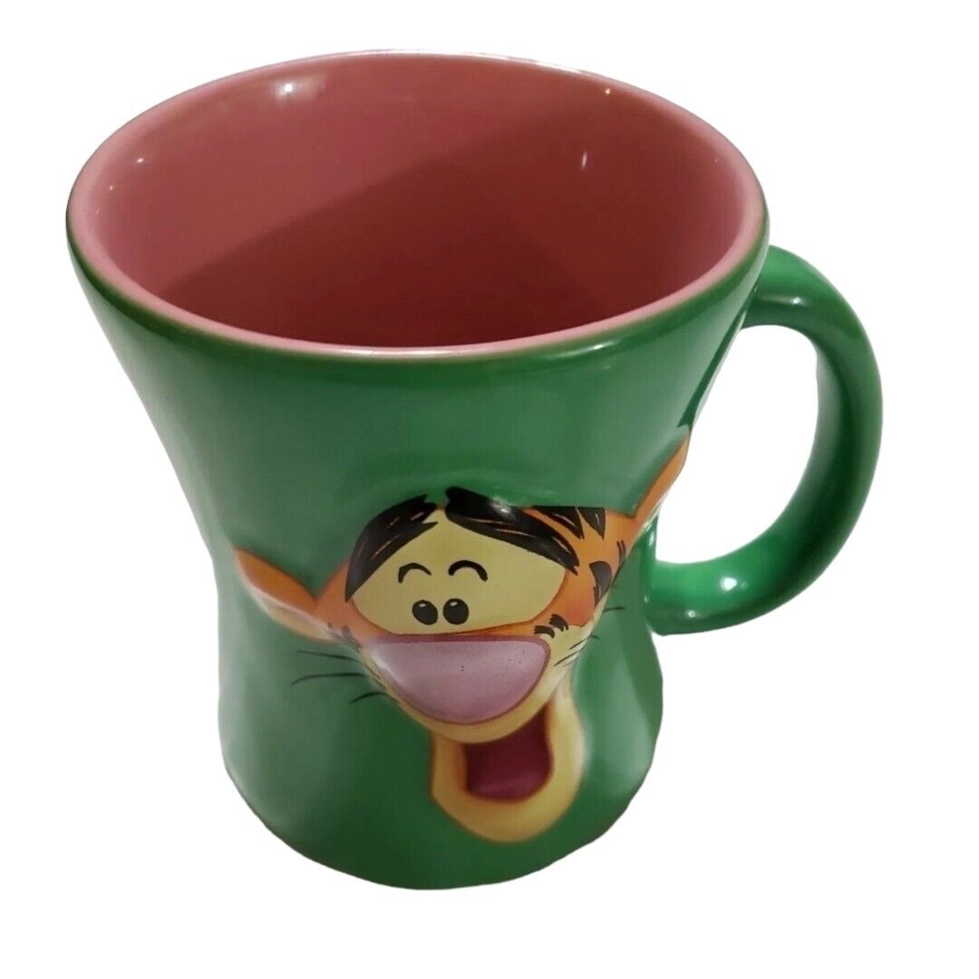 The Disney Store Tigger Time Green Pink Inside Ceramic 3D Winnie The Pooh Mug