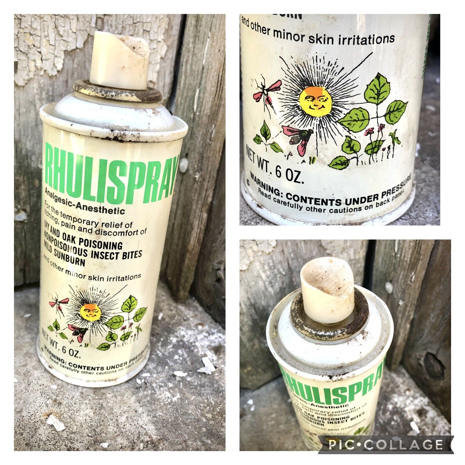 Vintage spray can Rhulispray analgesic anesthetic Poison Ivy Oak Sunburn