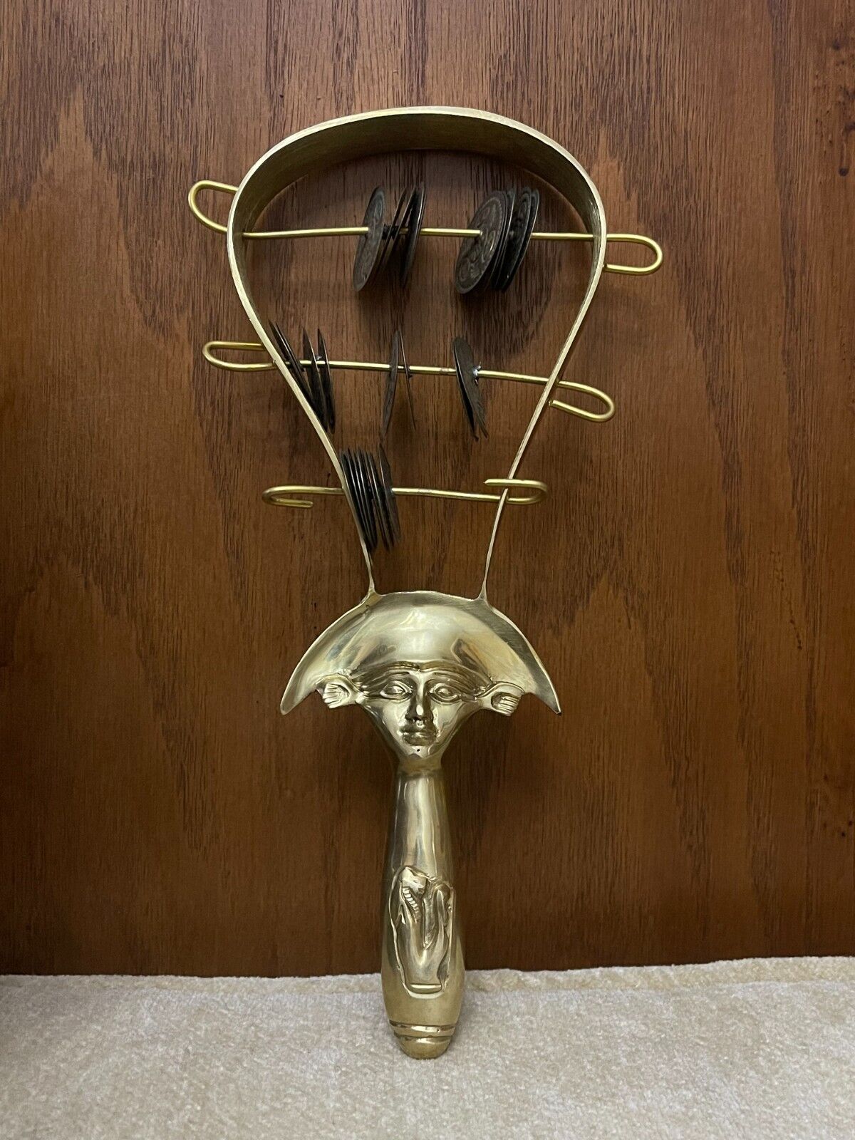 Handmade Hathor Sistrum , Famous Egyptian Musical Instrument for Sound Healing