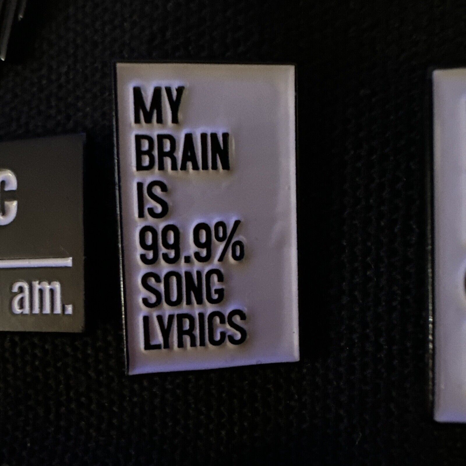 My Brain Is 99% Song Lyrics Music Lover Pin, Ships Free By Stamp No Tracking