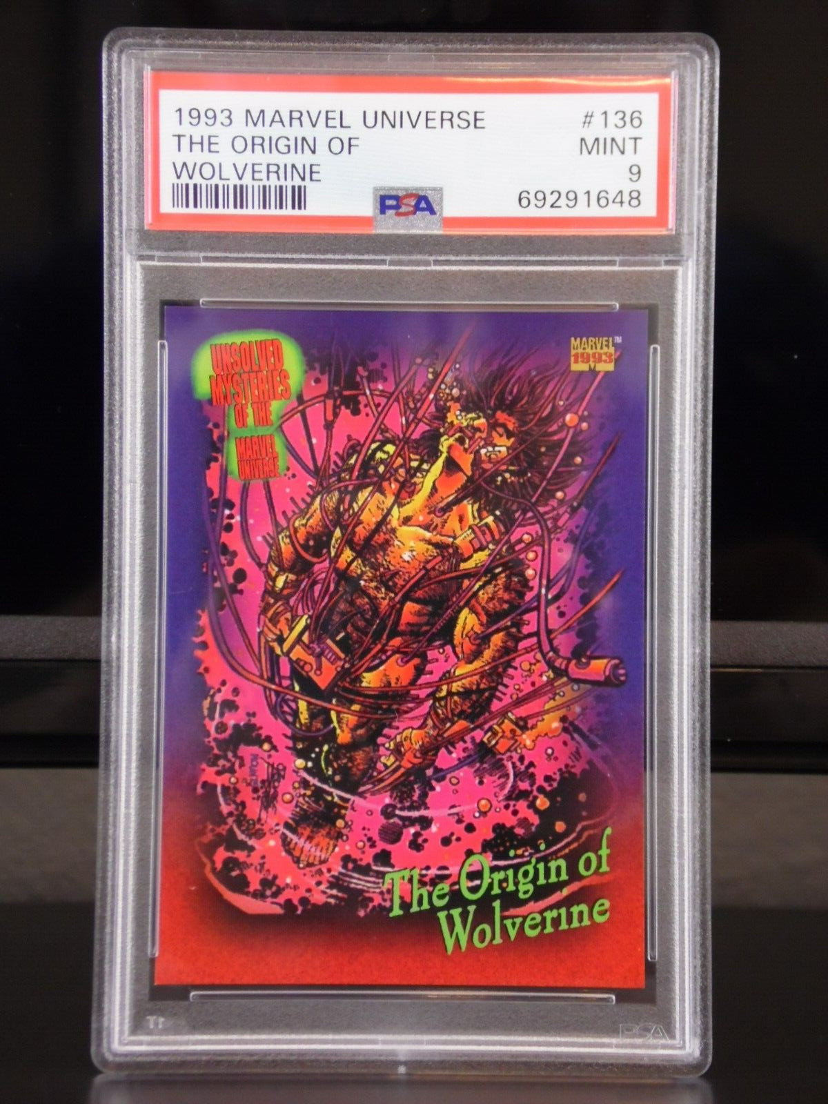1993 SkyBox Marvel Universe ORIGIN OF WOLVERINE #136 Trading Card | PSA 9 Mint
