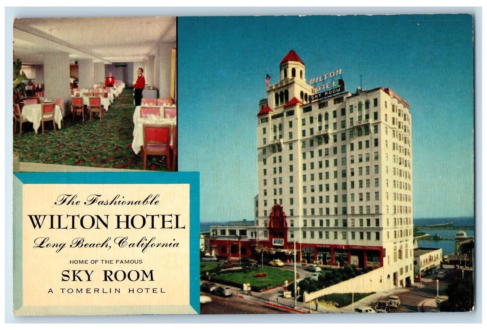 c1960s The Fashionable Wilton Hotel Long Beach California CA Unposted Postcard