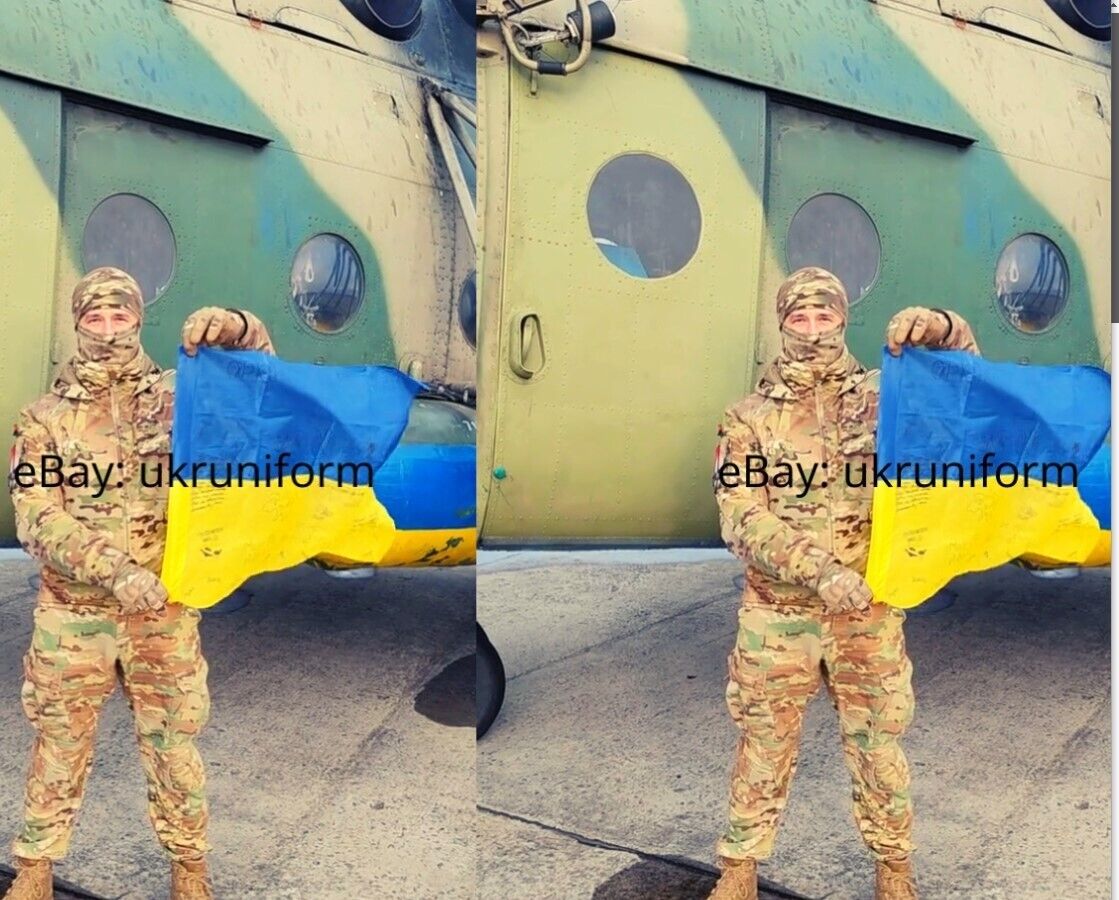 UKRAINE ARMY FLAG FROM W A R WITH ZSU WARRIORS SIGNATURES FOR DONATE ZSU VIDEO