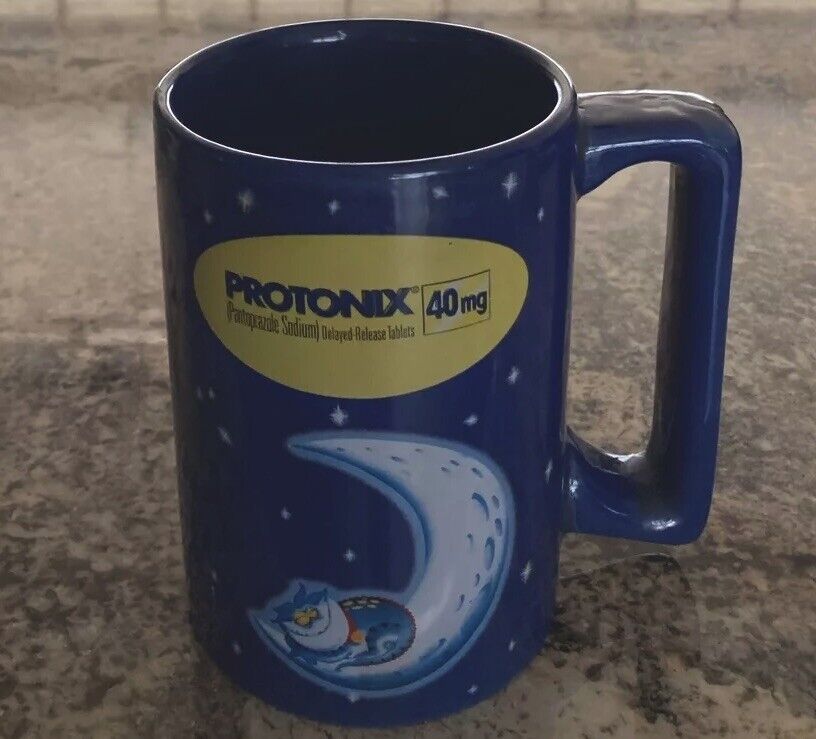 Protonix Pharmaceutical Drug Rep Large Coffee Mug Blue 2001