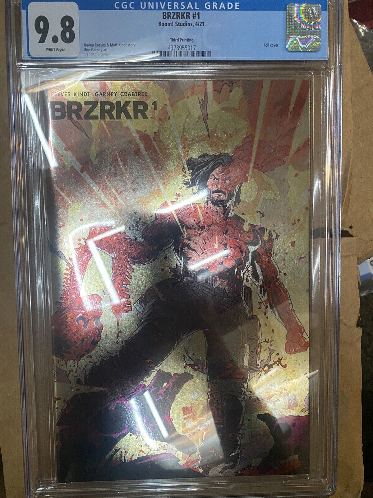 BRZRKR #1 CGC 9.8 3rd Third Printing Edition Foil Cover Dan Mora Keanu Reeves