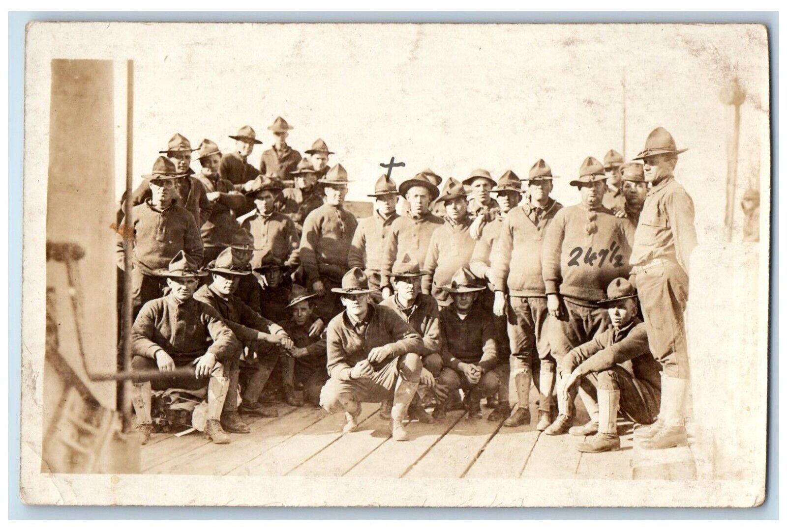 c1910's Spanish American War 247 1/2 Regiment Antique RPPC Photo Postcard