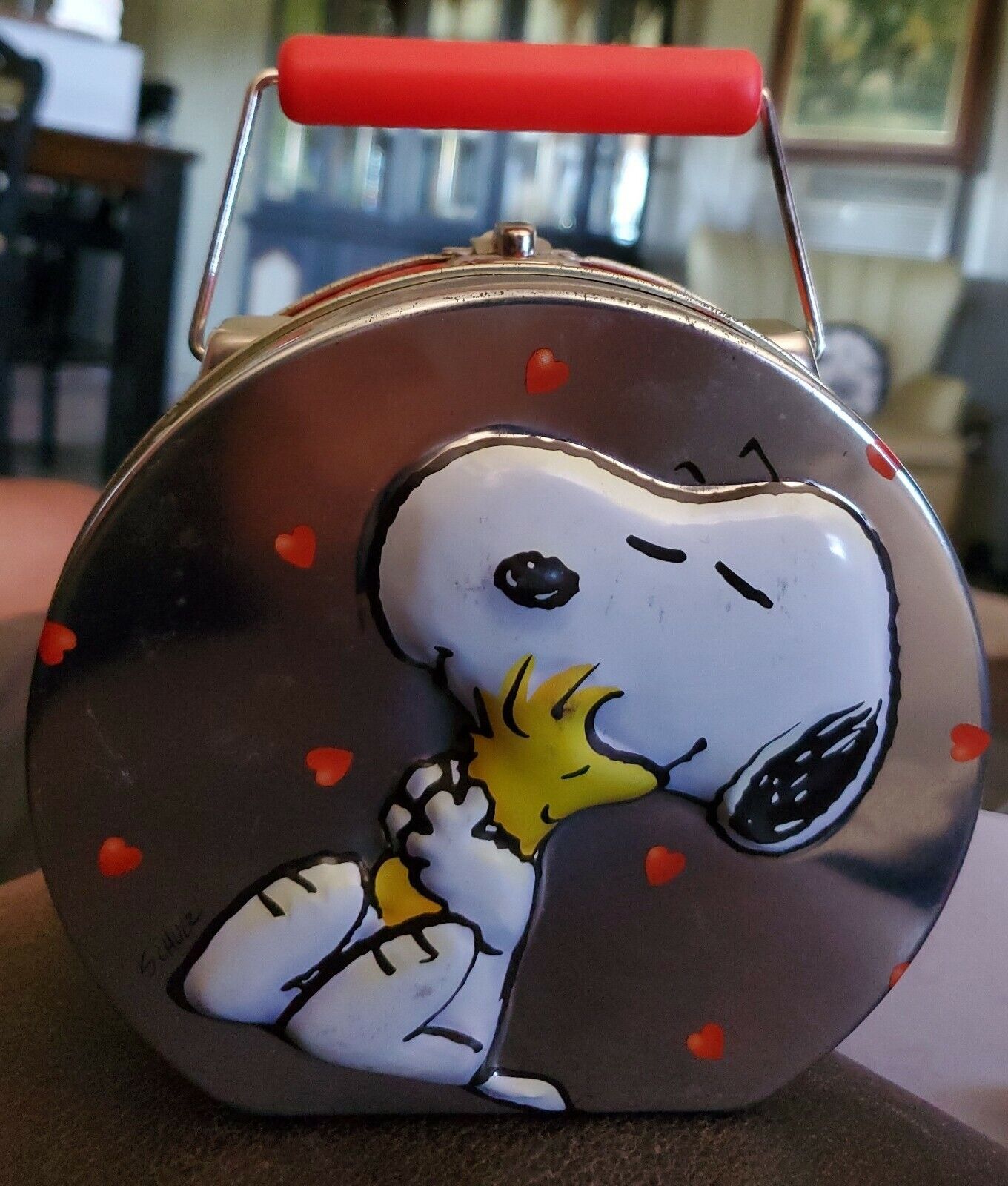 Snoopy Woodstock Hearts Love Best Friends Collectors Tin Lunch Pail Box