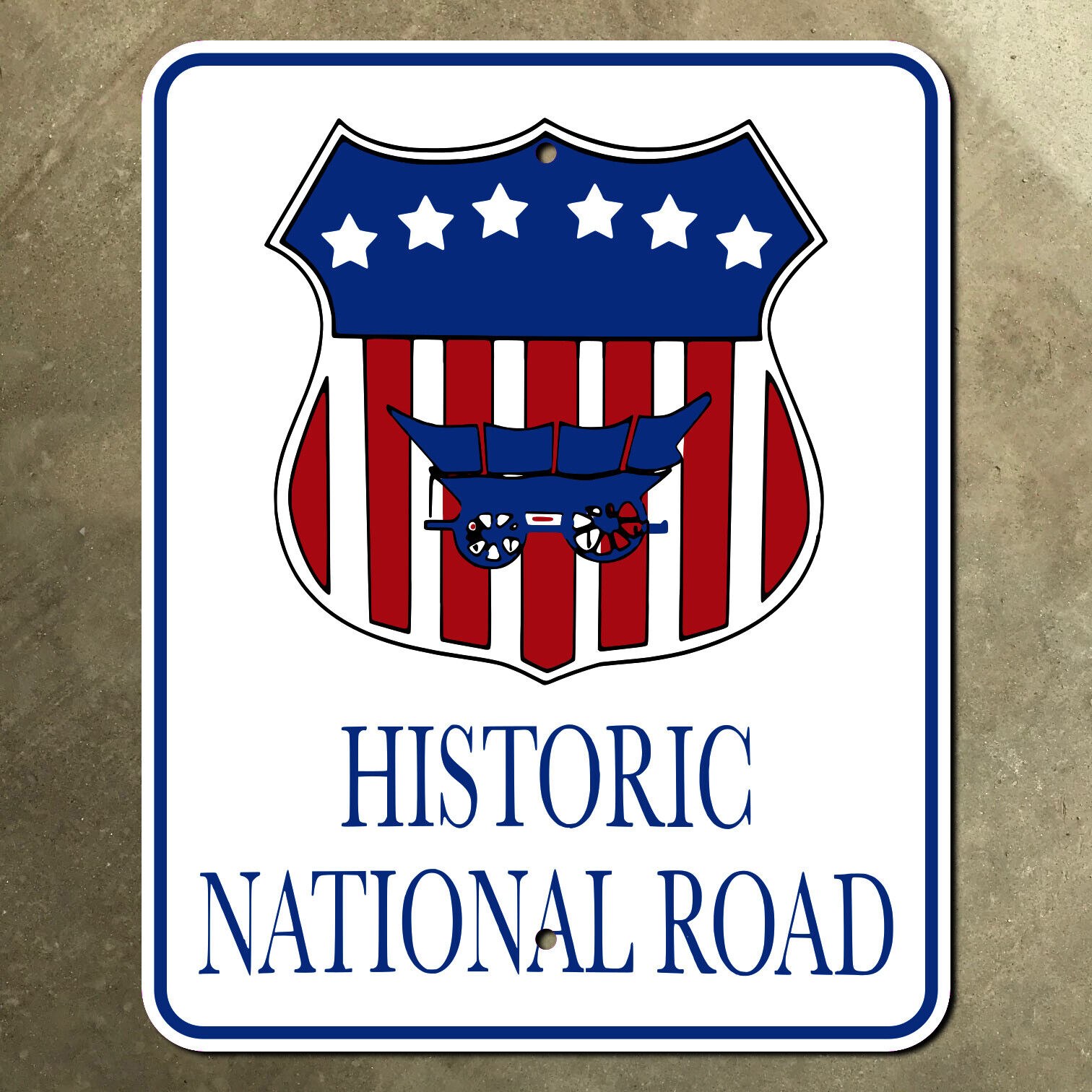 Illinois Historic National Road highway sign US route 40 Conestoga 10x12