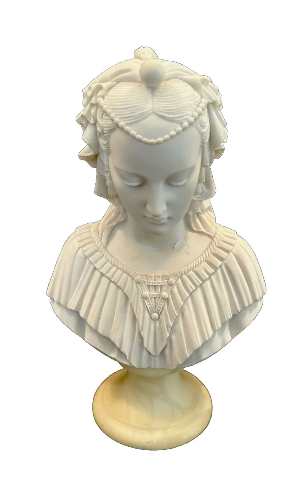 Vintage A. Giannelli Bust Angelica Maria Regal Lady Woman Signed 1940 Italy Fine