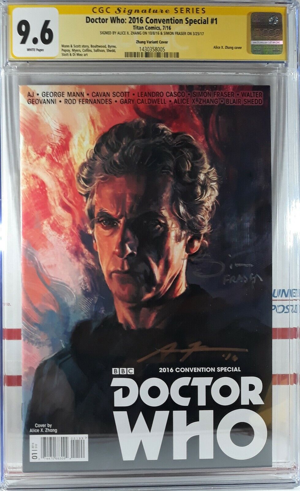 💥 CGC 9.6 NM+ 2X-SIGNED DOCTOR WHO 2016 CONVENTION SPECIAL #1 Alice Zhang TITAN