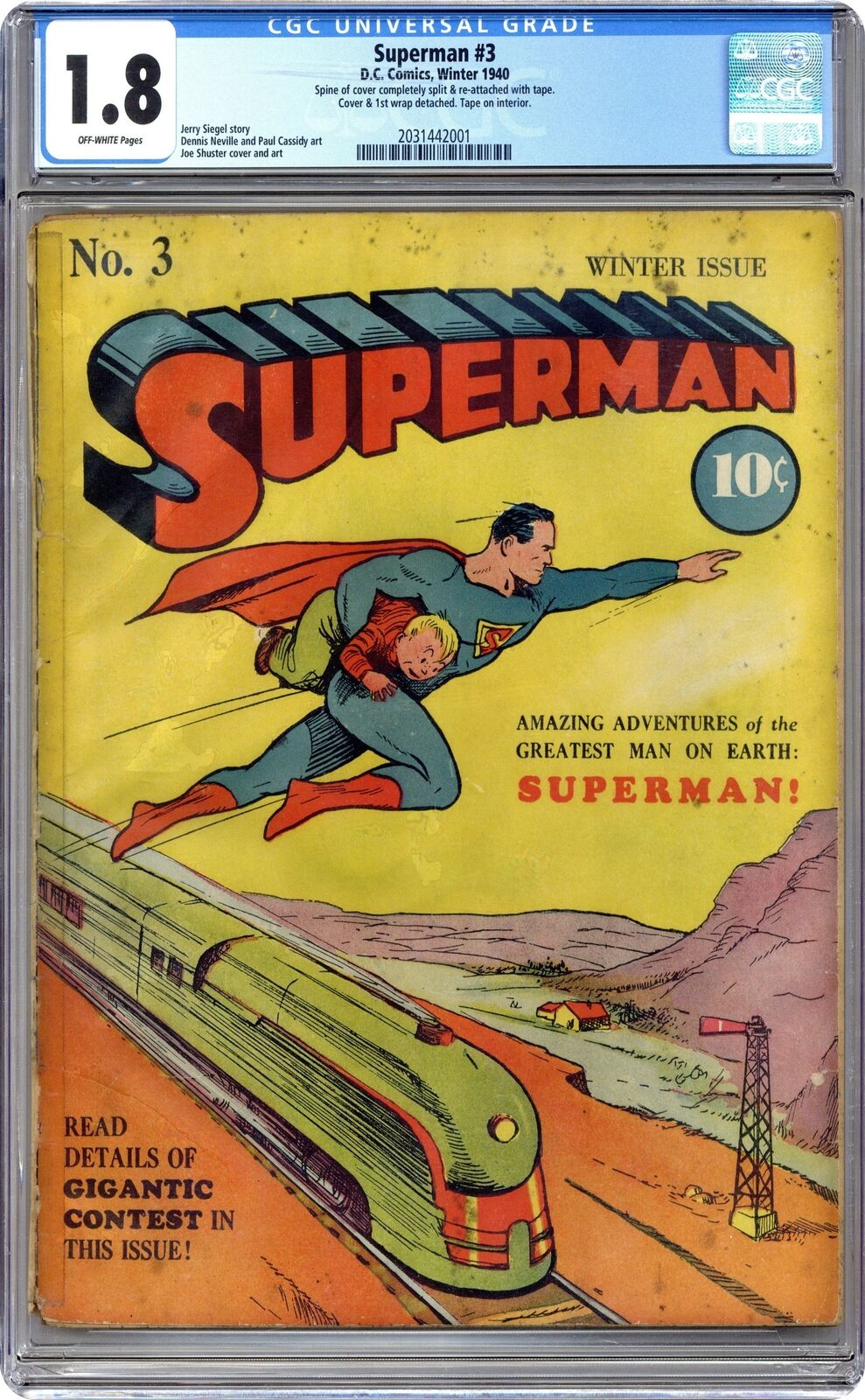 Superman #3 CGC 1.8 1939 2031442001