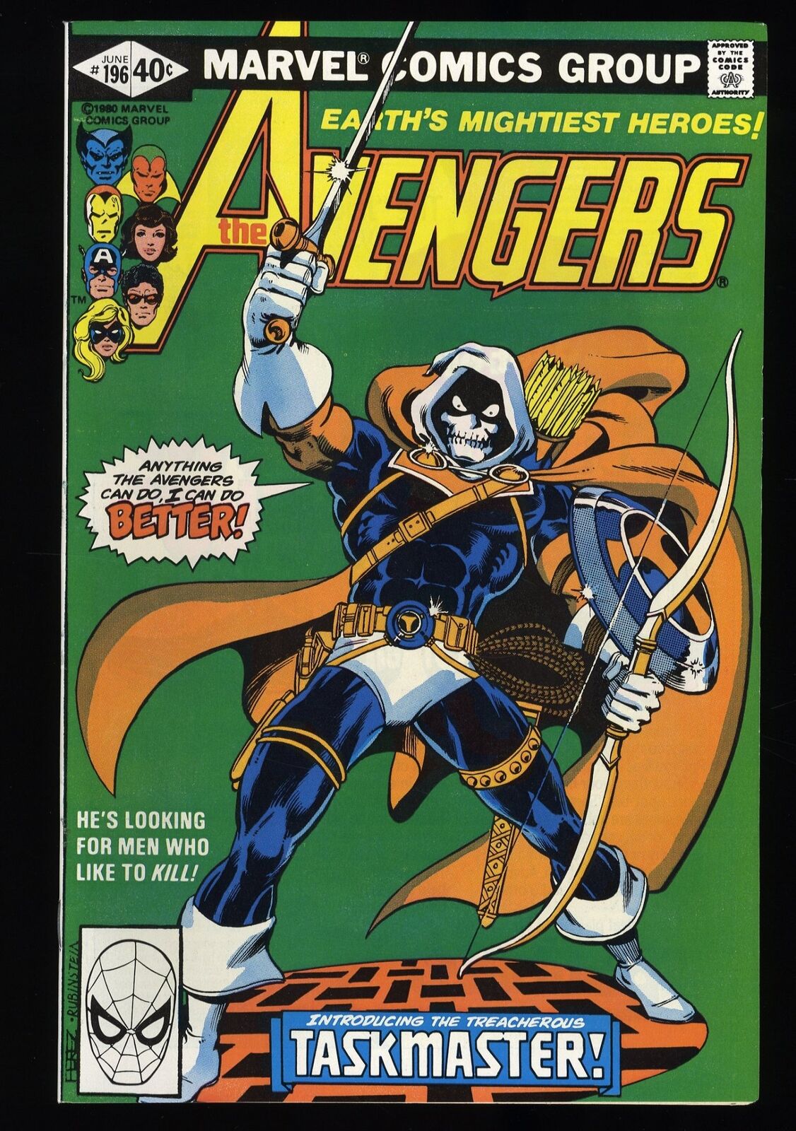 Avengers #196 VF+ 8.5 1st Appearance Taskmaster Marvel 1980