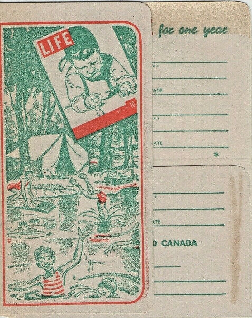 1937 Life Magazine Scarce Subscription Vintage Print Ad