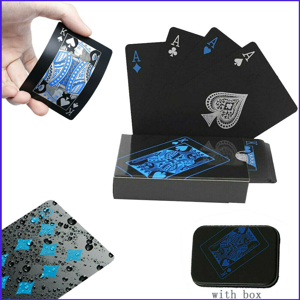 Creative Waterproof PVC Plastic Poker Playing Card Black Table Game Magic Board