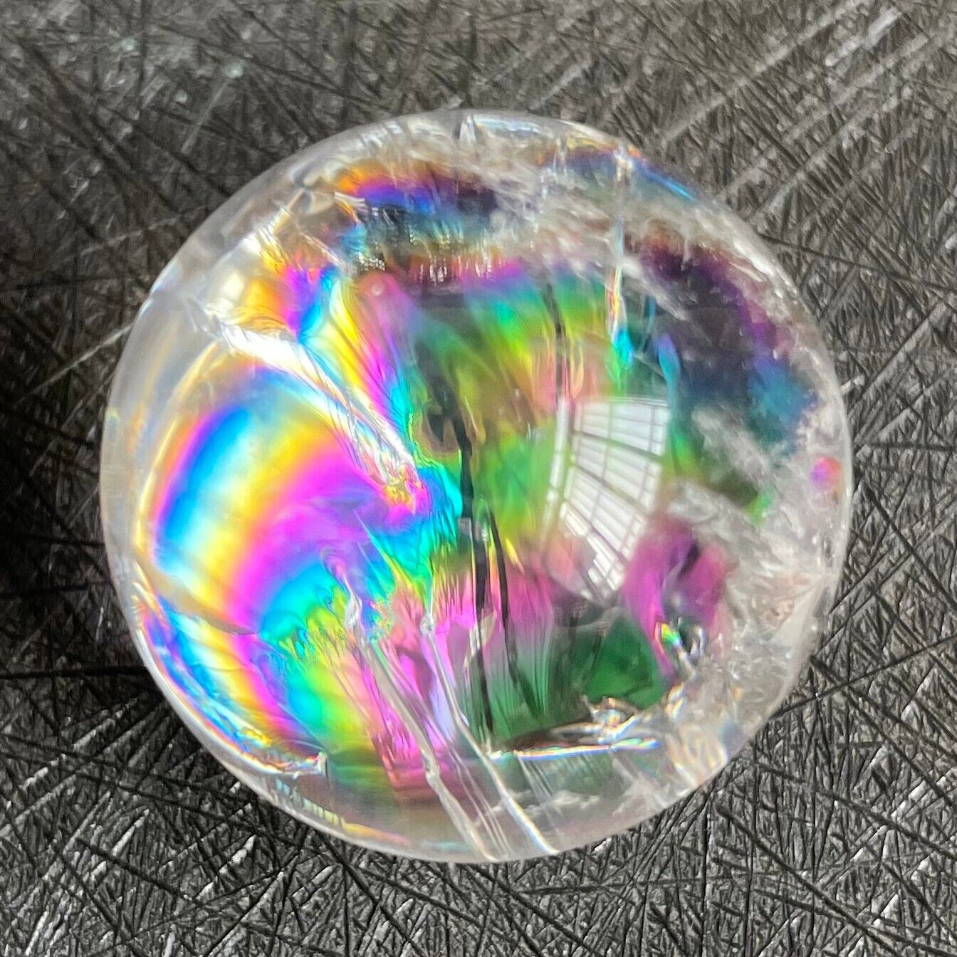 Natural Stone Clear Quartz Crystal Ball Rainbow Sphere Polished Rock Healing