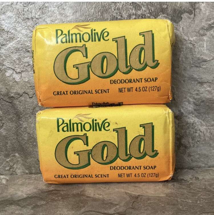 Lot Of 2 Vintage Palmolive Colgate Gold Soap Bar Deodorant 4.5 oz New