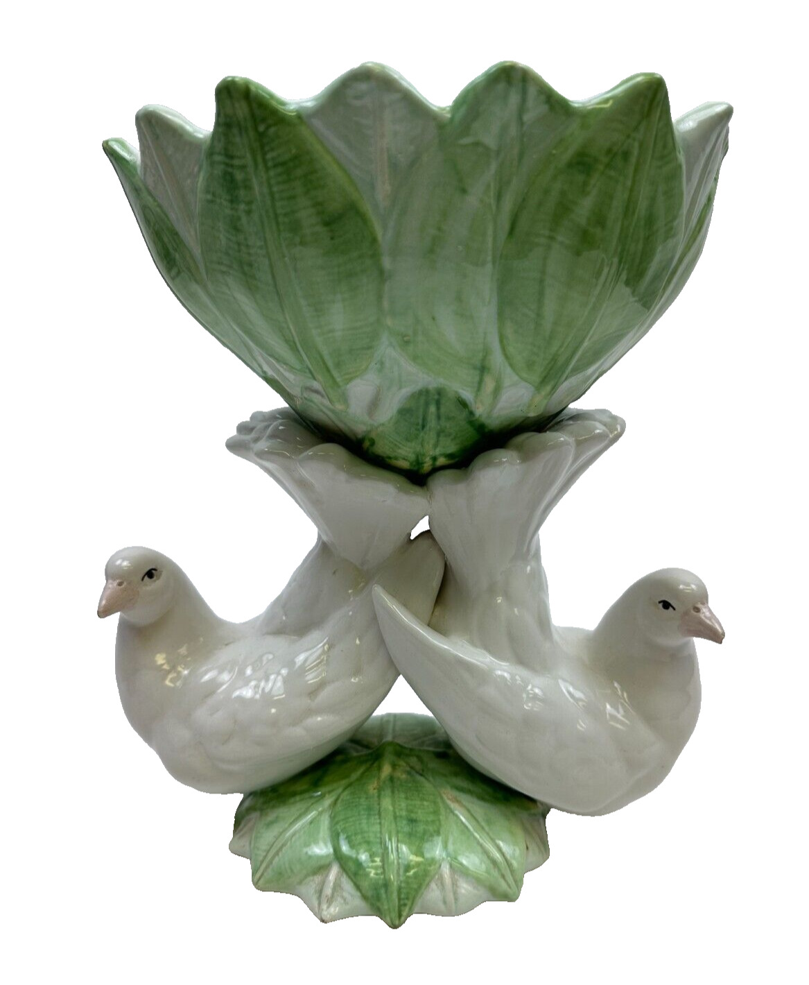 Large Vintage Royal Mayoiyla Italy Porcelain Dove Figurine Decorative Bowl 12\
