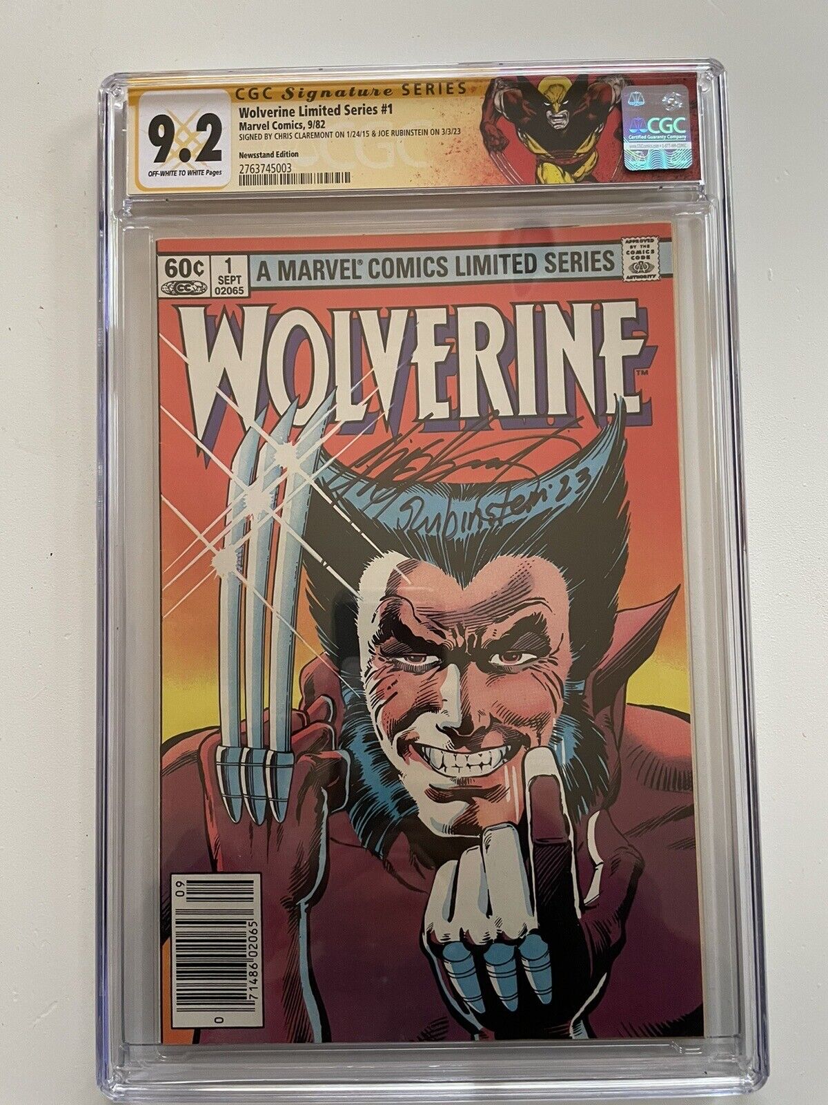 WOLVERINE LIMITED SERIES #1 Newsstand Aug 1982 Double Signed CGC 9.2 Label