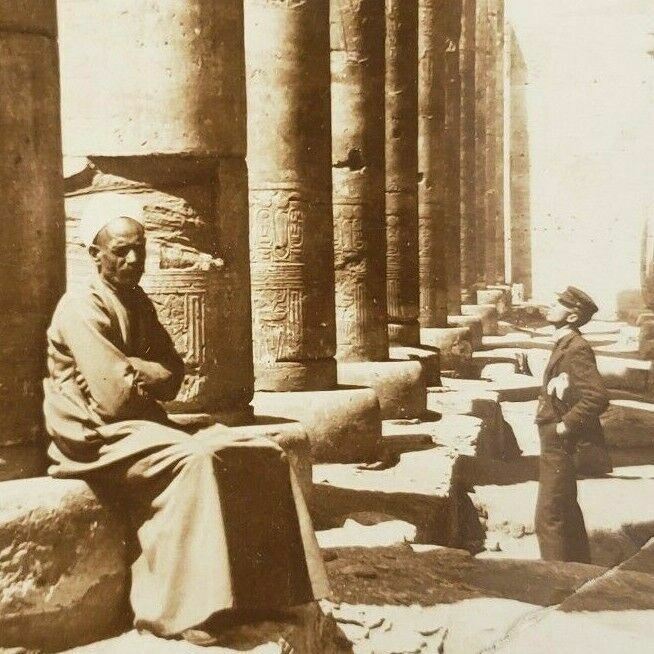 Columns Hypostyle Great Temple of Sethos Seti I Abydos Egypt Photo Stereoview