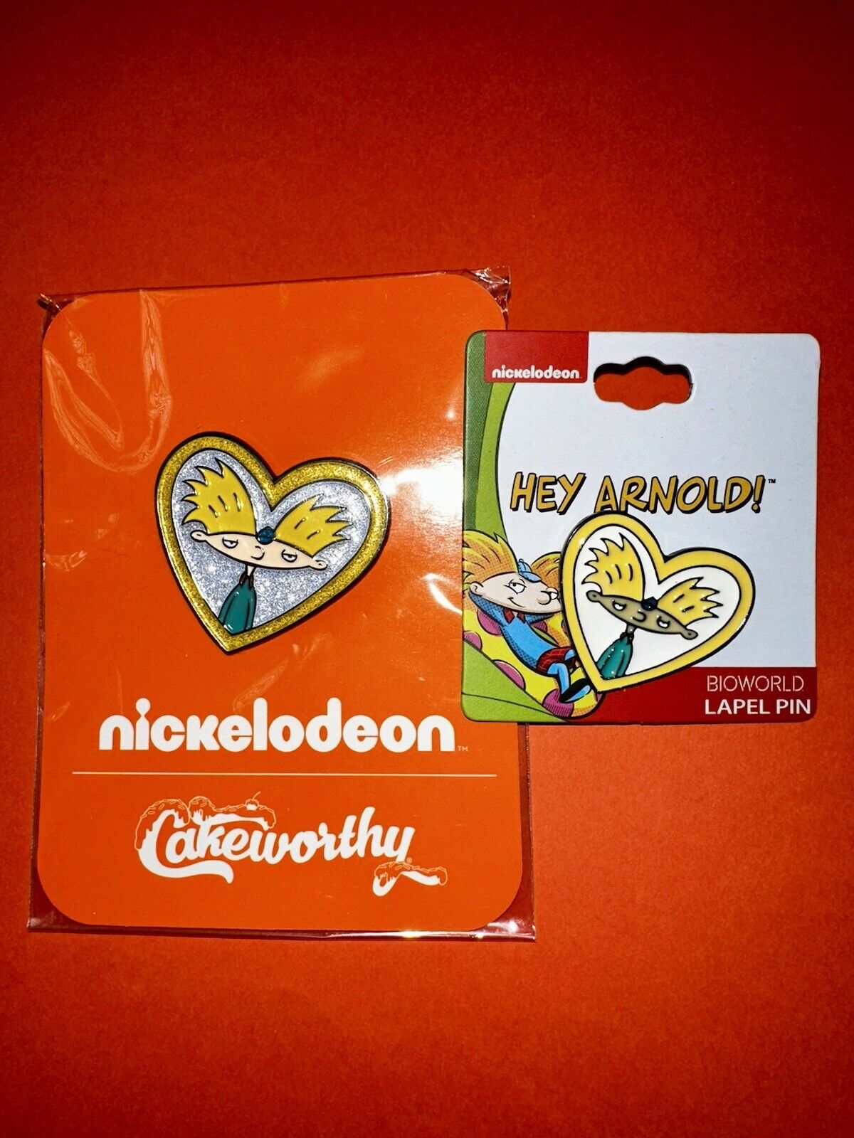 Hey Arnold Pin Set Of 2 Helga’s Heart Locket NEW Nickelodeon