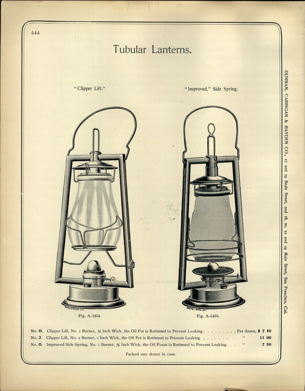 1890s PAPER AD 5 PG Gem Ham Ham\'s Tubular Lantern Police Sperm Whale Oil 