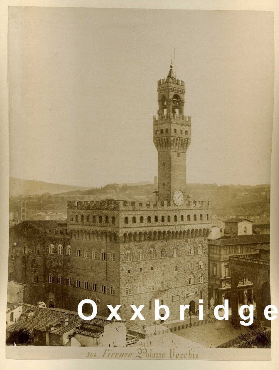 Florence Italy 1880 Town Square Photo Palazzo Vecchio/Giardino Boboli 