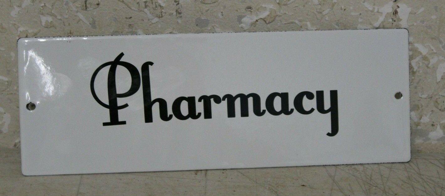 Porcelain Pharmacy SIGN Pharmacist Vintage Style Drug Store Decor Apothecary 