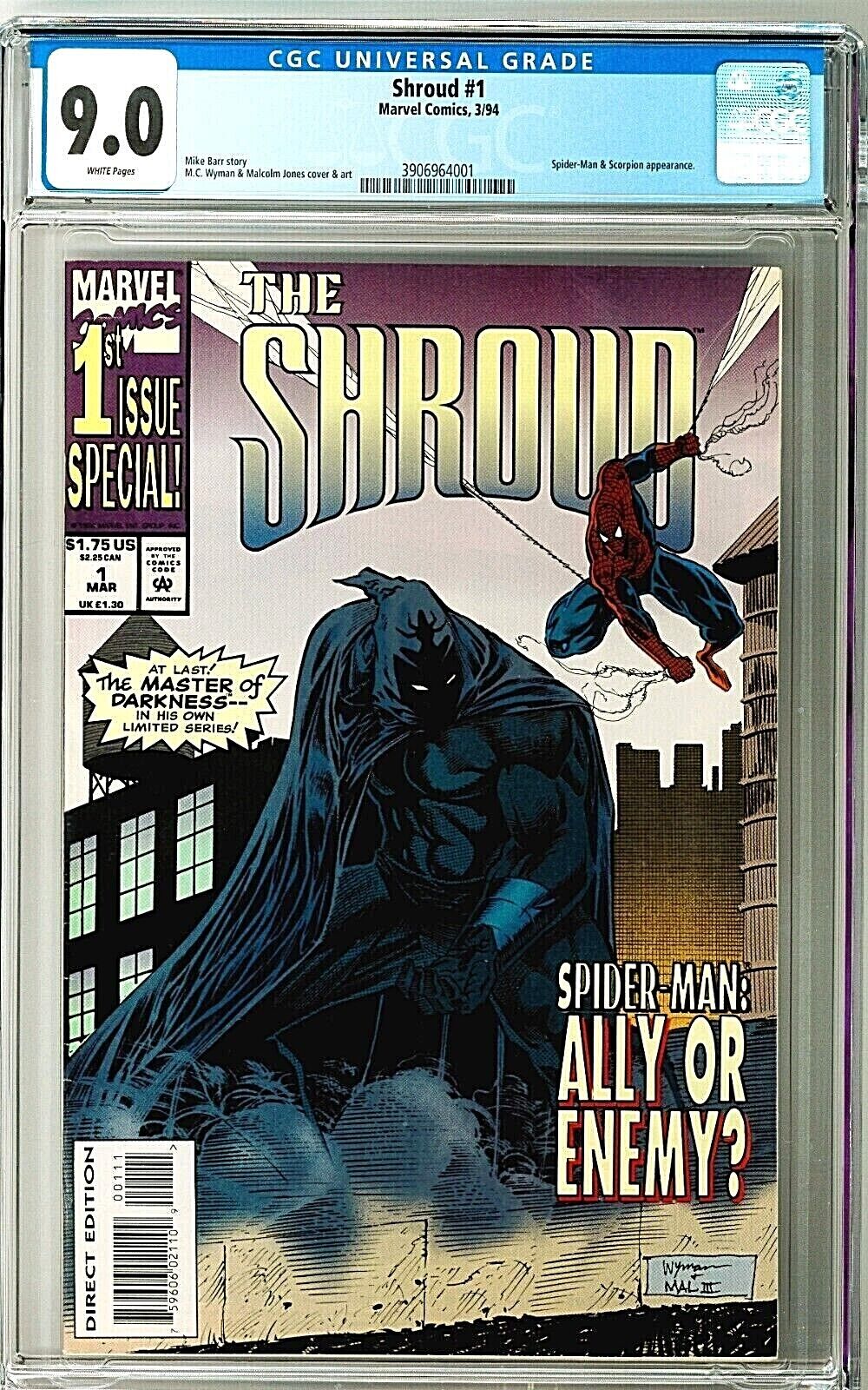 The Shroud #1 CGC 9.0 (Mar 1994, Marvel) Spider-Man and Scorpion app.