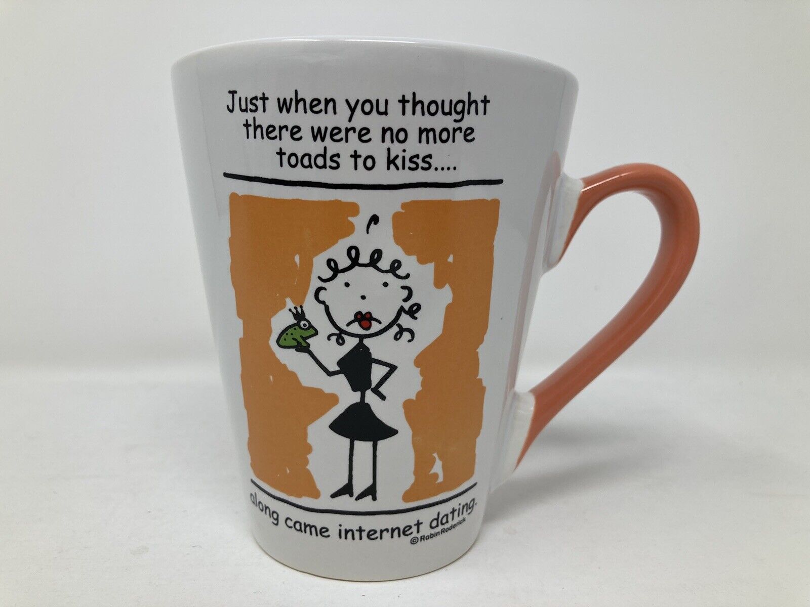 Life Is Harsh Coffee Cup Mug “Toads To Kiss Internet Dating” Robin Roderick New.