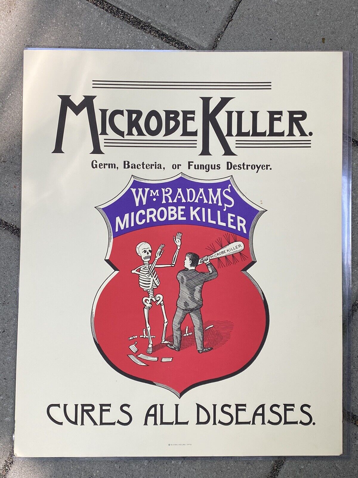 Vintage Wm. Radams Microbe Killer Advertising Poster by Glenn House 1977 Ad