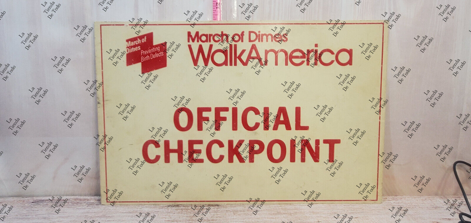 VTG MARCH oF Dimes WalkAmerica Walk America Official Checkpoint Sign 11x17 in