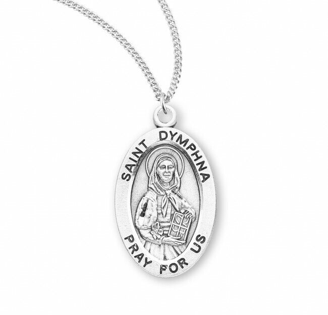 St. Dymphna Sterling Silver Necklace 