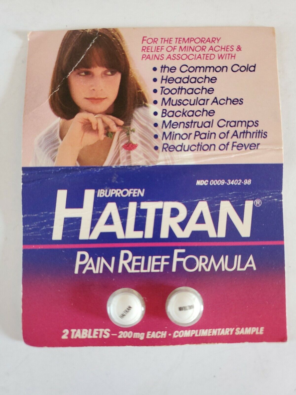 1989 Vintage HALTRAN 200 mg IBUPROFEN TABLETS UPJOHN COMPANY ASPIRIN TYLENOL 