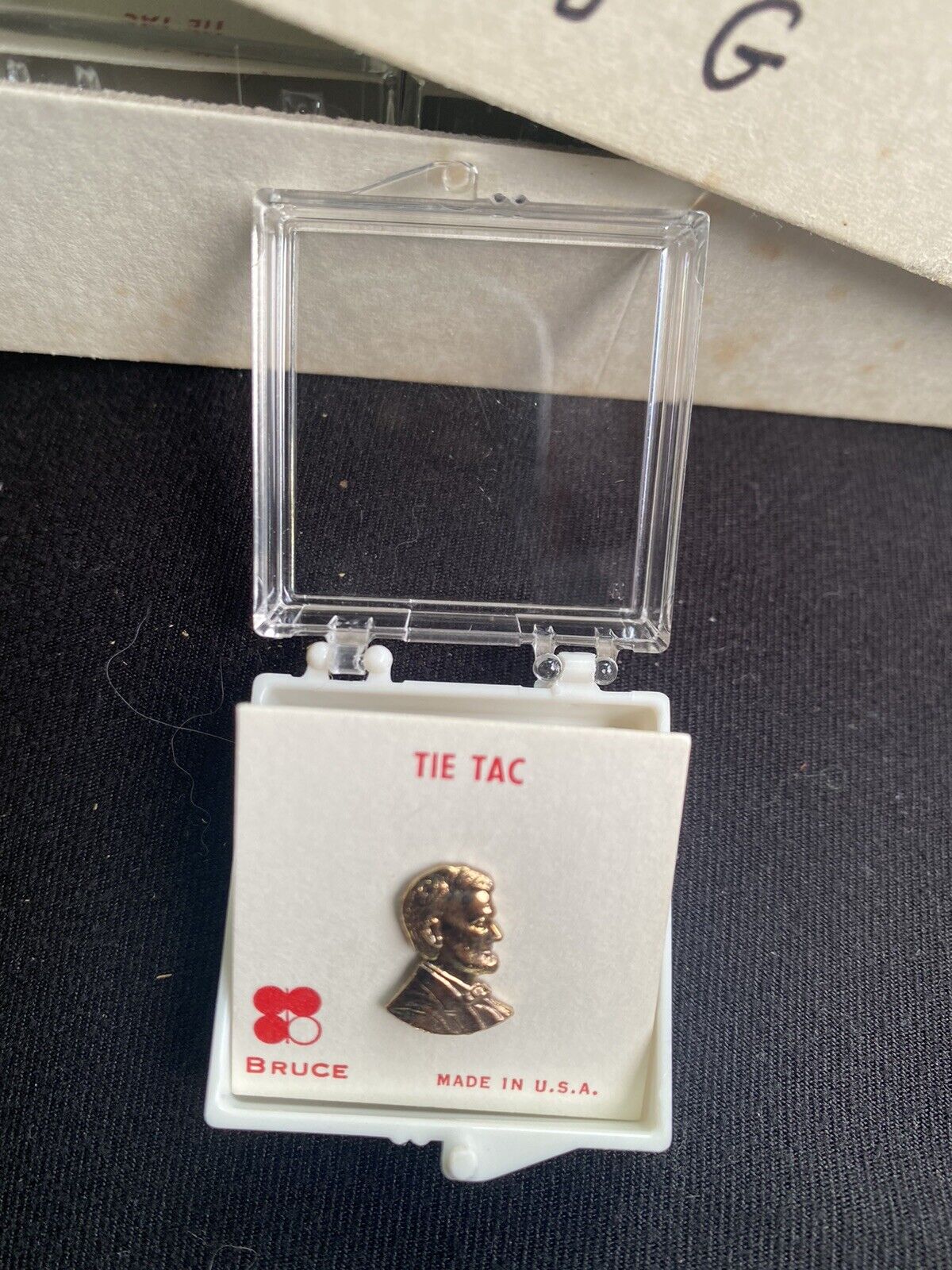 Abraham Lincoln Tie Tac Pin Vintage Rare Made In USA President Abe Memorabilia