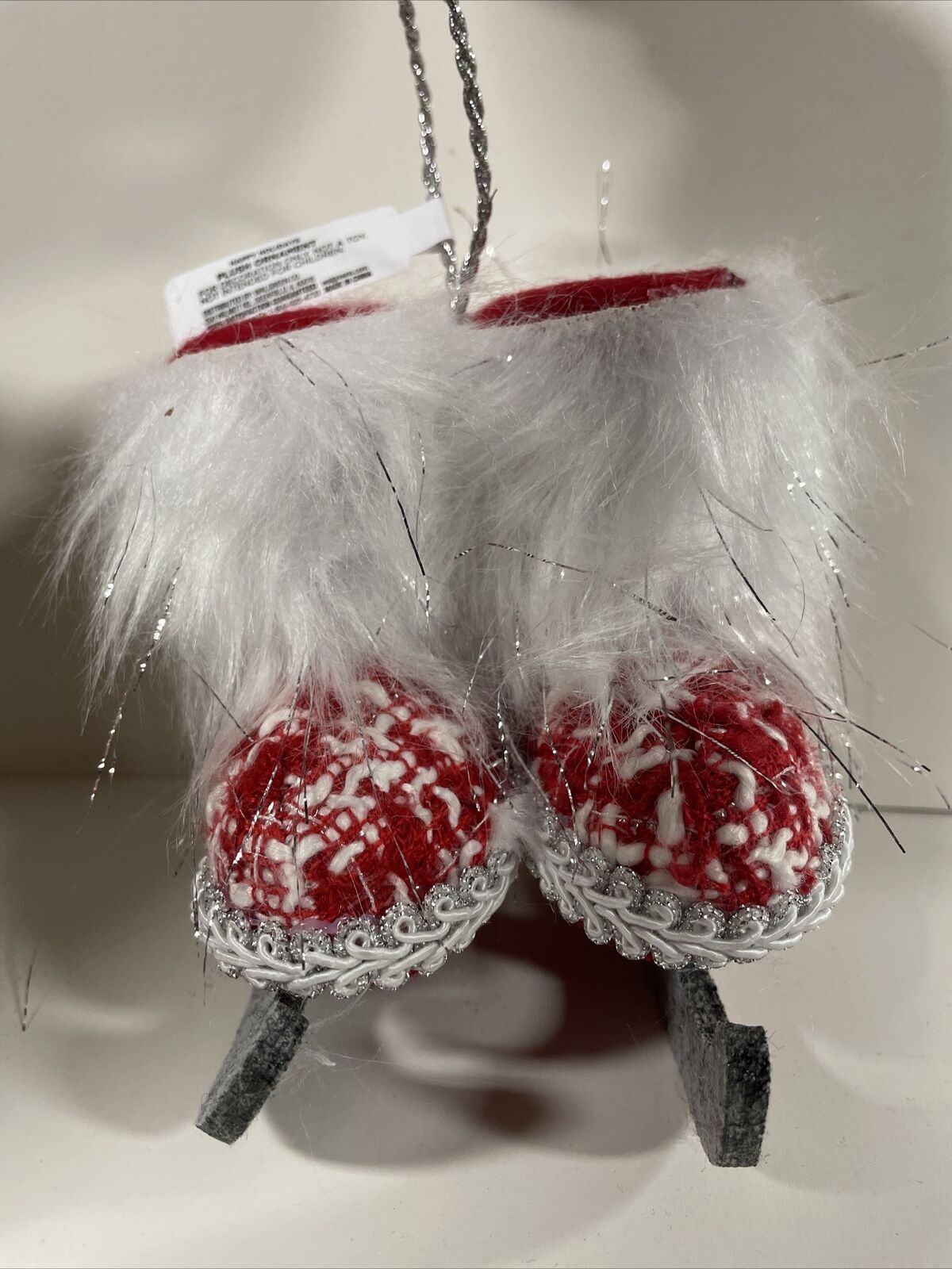 Plush Ornament, Christmas Ski Boot NEW