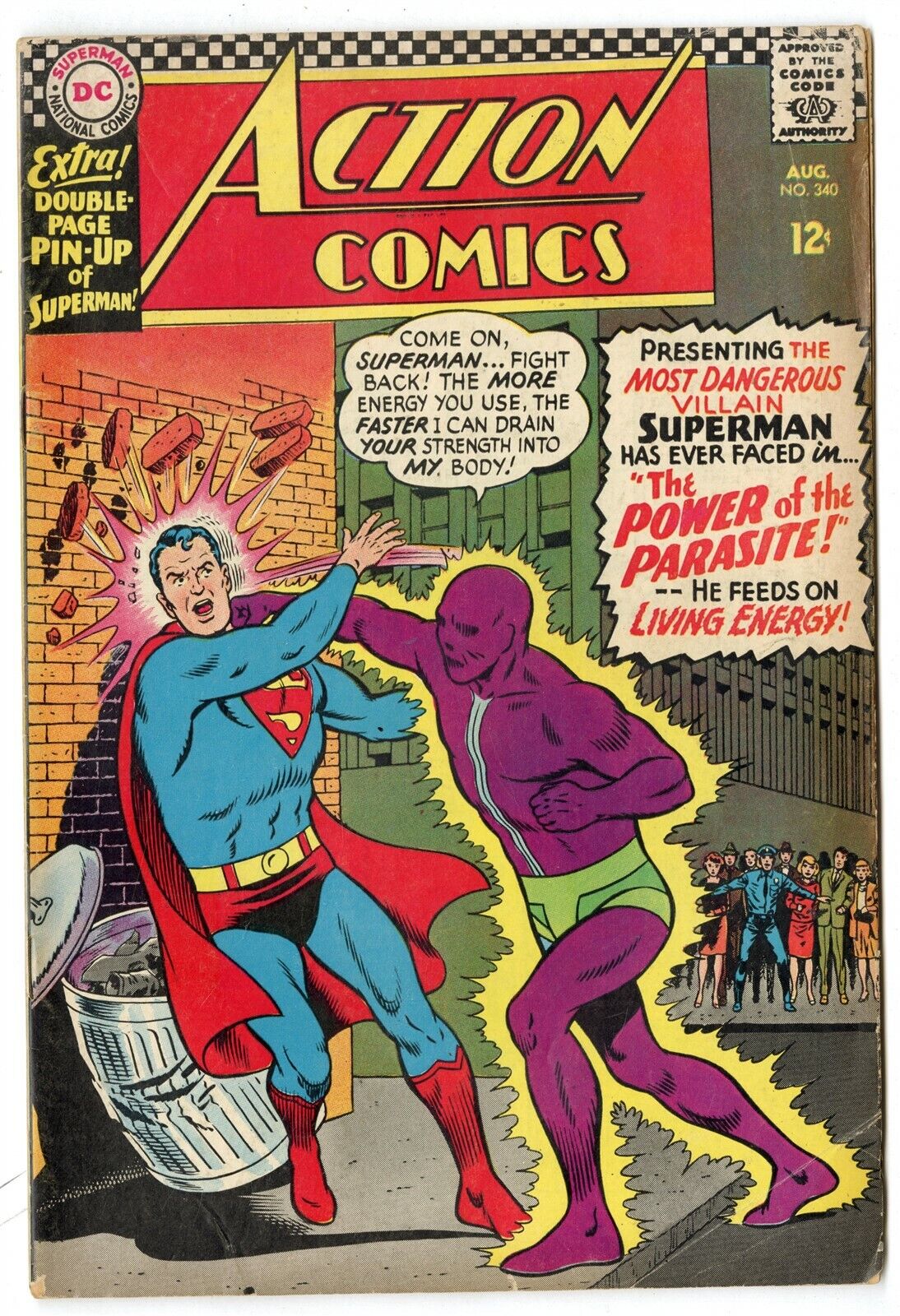 Action Comics #340 VG 4.0   1st app. The Parasite  Superman  DC 1966  No Reserve