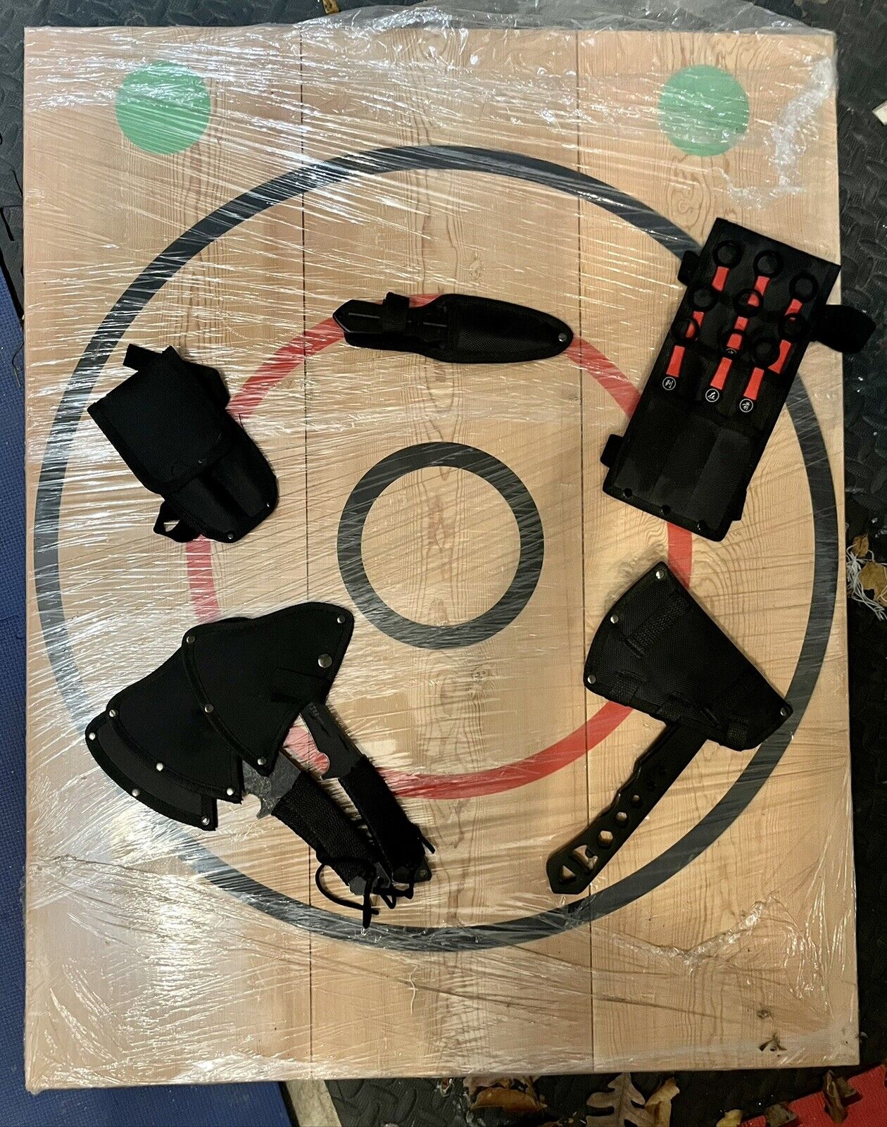 New Regulation Size Axe Throwing Target With An Array Of Axes
