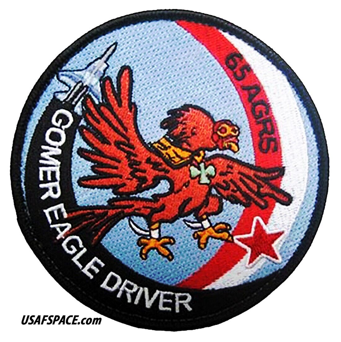 USAF 65th AGGRESSOR SQ -65 AGRS- F-15E –GOMER EAGLE DRIVER- Nellis AFB, NV-PATCH
