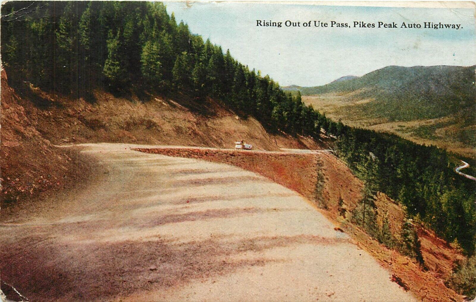 Pikes Peak Auto Highway CO Manitou Colorado pm 1921 Postcard