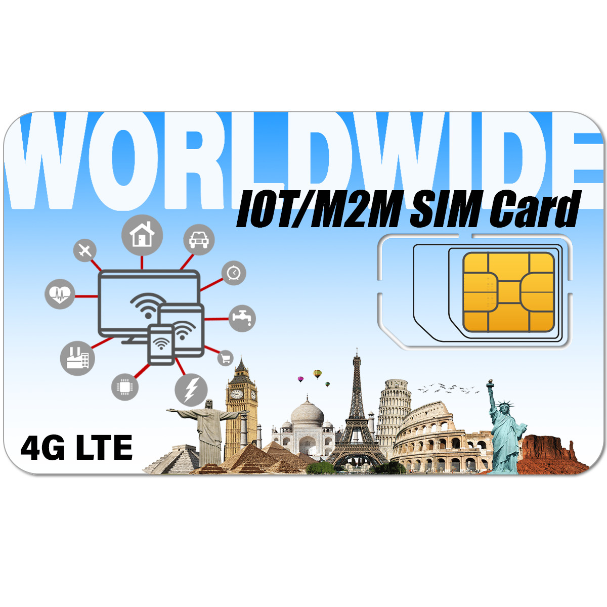 SpeedTalk IoT Data Internet SIM Card M2M -12 Months Service 64kbps 4G Devices 