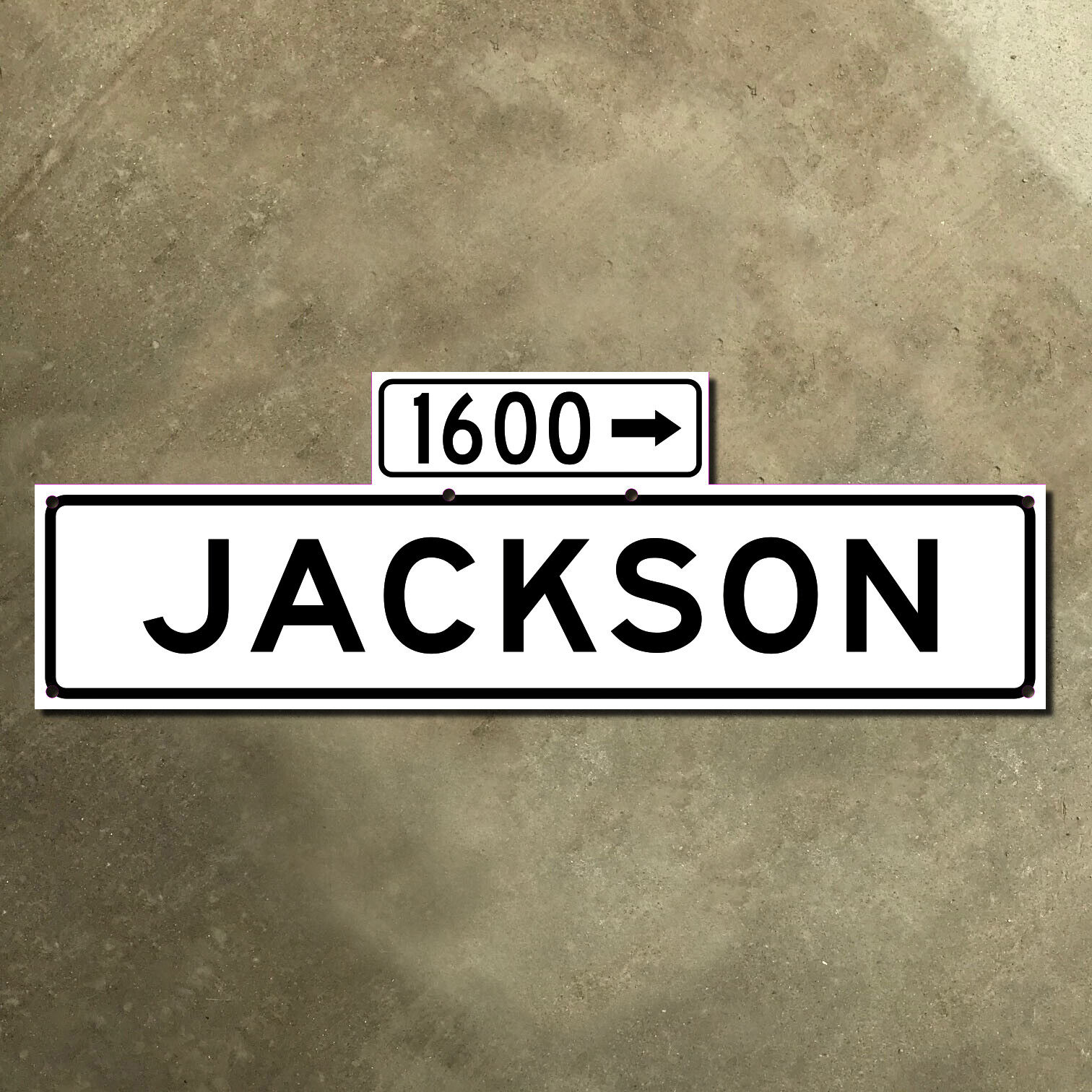 San Francisco California 1600 Jackson Street blade 1965 road sign 30x10