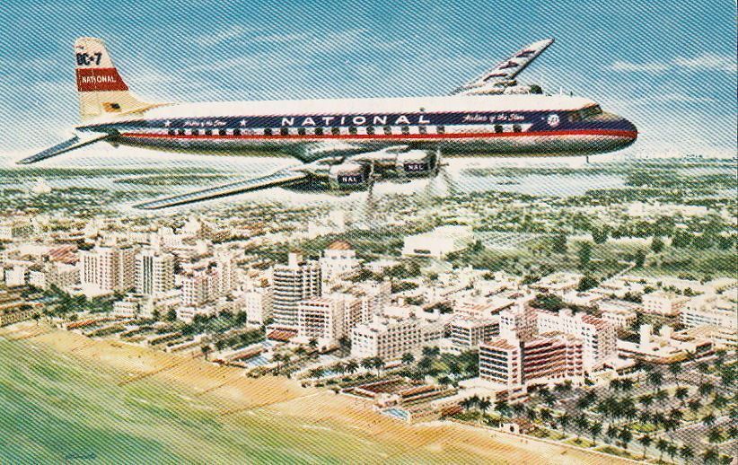  Postcard Airplane National Airlines DC-7 Star 