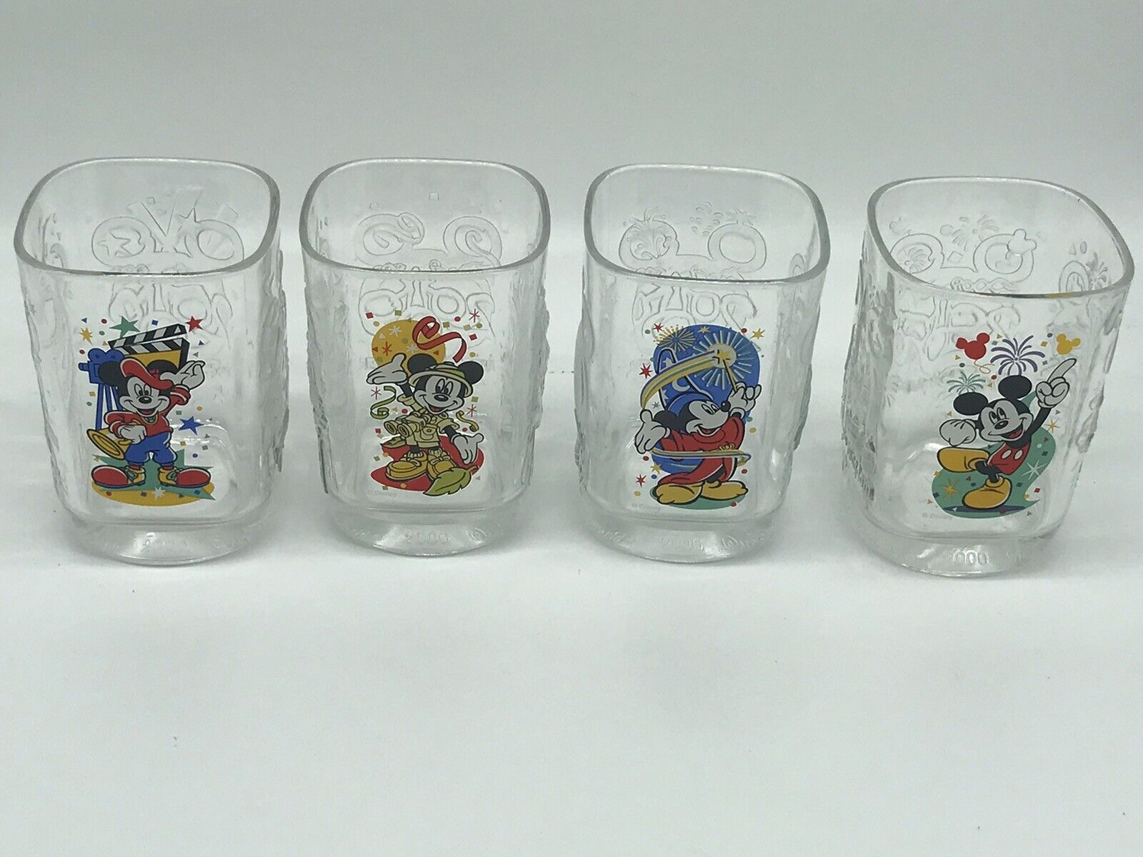 McDONALDS Disney World 100 Years of Magic 25th Anniversary Cups Glasses Set of 4