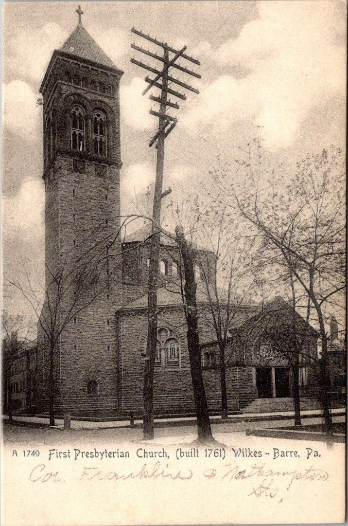 Wilkes-Barre, PA, First Presbyterian Church, Postcard, c1906 #2020